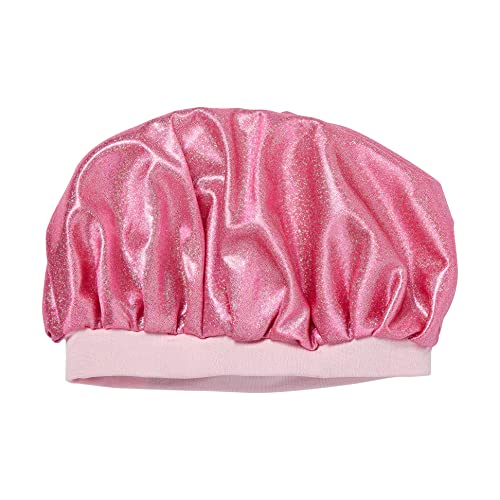 Шапка с пайети KISS COLORS & CARE XL, розов седеф, Нежна копринена кърпа с ластик за повечето типове коса - Гипоаллергенная,