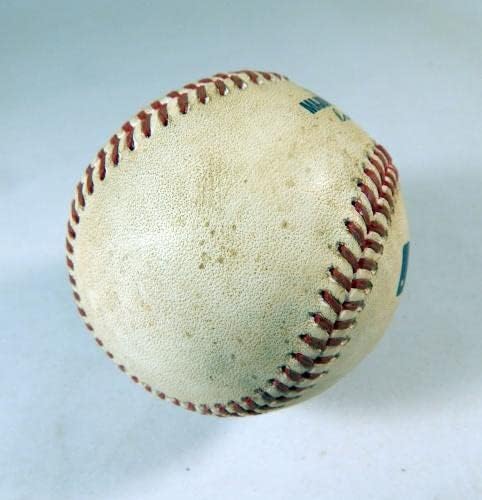 2022 Ню Йорк Метс Маями Марлинс Използван В играта Бейзбол Пабло Лопес Тайлър Наквин PID - Използвани В играта Бейзболни топки