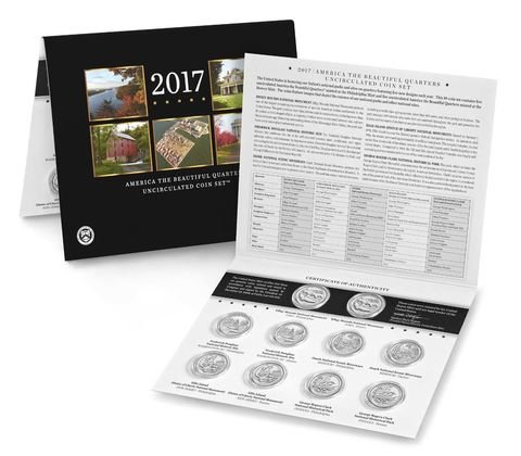 2017 P & D America the Beautiful Quarters Комплект до преобразувани монети, Монетен двор на САЩ В опаковка