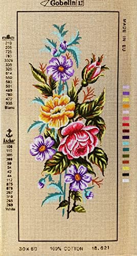 Платно, Гоблени, Рисувана Ръба игла, Гоблен - Цветя. 12 x24 18.621 от Gobelinl