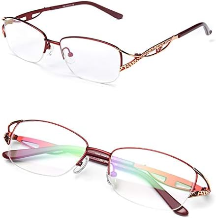 Cxat бал Дамски Очила с защита От синя светлина, Блокер на Компютърни Очила За четене, Метални Очила с Половин Рамки, които
