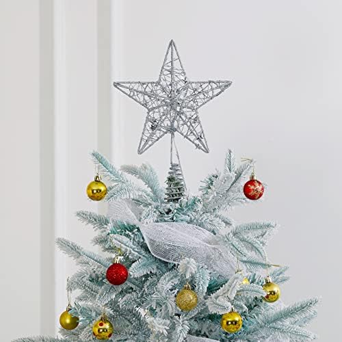 НОЩЕН Коледно Дърво, Topper, Star led Светлини, Звездна Върхът на Дърво, Коледна Украса, работещи На Батерии, Коледен декор (цвят