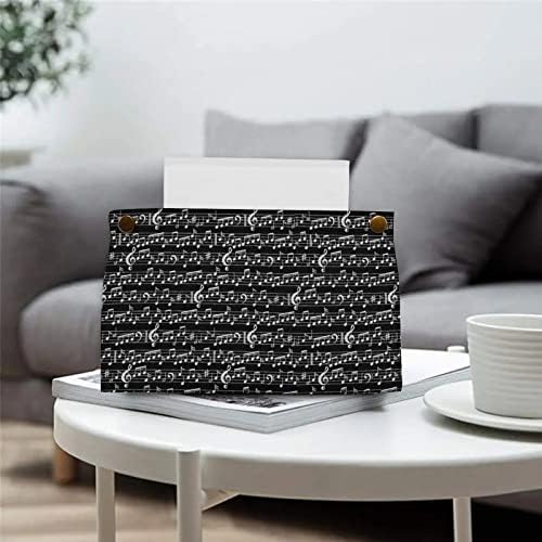 Музикални Ноти и Ключ Лист Изкуствена Кожа Кутия За Салфетки Притежателя Хартиена Кърпа Чанта За Съхранение на Офис у Дома си