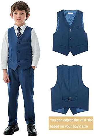 Комплект вечерни костюми Boyoo Boy ' s от 4 теми, Приталенные Блейзери, Комплект с пиджаком, елек, панталони и вратовръзка за