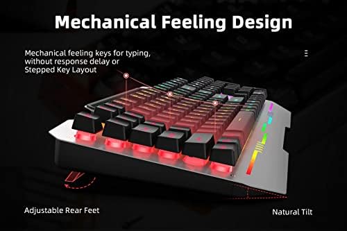 Комбинирана Жичен Детска клавиатура и мишка ч. в класна, клавиатура с дъгова RGB подсветка и метален панел, Водоустойчив Ергономична