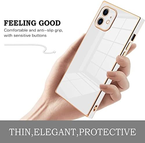 Квадратен калъф KANGHAR, Съвместим с iPhone 11, Луксозен Симпатичен Дизайн на корицата, Квадратен Калъф, Защита от Надраскване, устойчив на