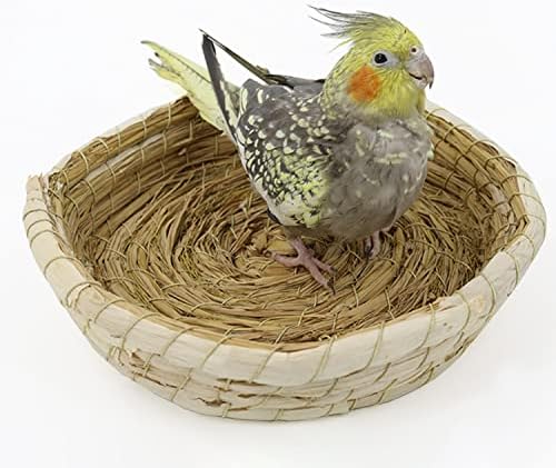 QBLEEV bird ' s nest Слама Клетка за Папагали Натурален Къщичка, Билкова Птичья Хижа, Уютно Място за почивка на птиците, Място за гнездене
