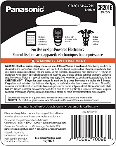 Литиеви батерии Panasonic CR2025 с дълъг срок на служба 3,0 Волта, устойчиви към въздействието на деца в стандартна опаковка и литиеви