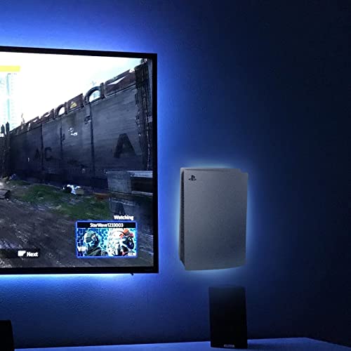 [Updated] Алуминиево монтиране на стена PJCOLL за PlayStation 5 С led подсветка, не се нуждае от допълнителен инструмент, Съвместим