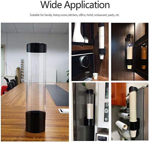 IWNTWY Cup Dispenser Pull Type Хартия Държач за Вода Еднократно Автоматичен Държач за Чаши за Домашния офис Болници (Черен, Средно)