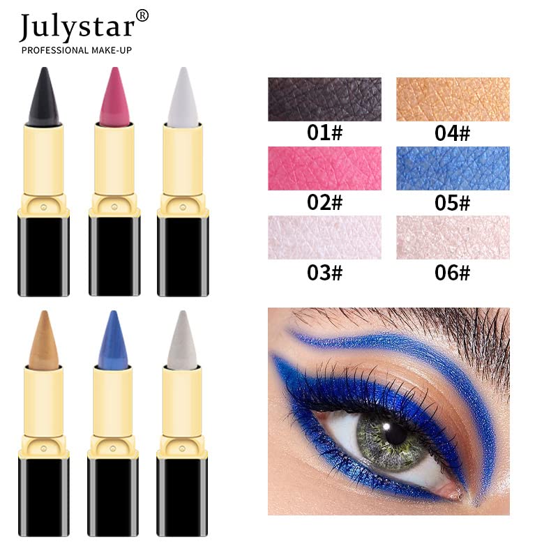 Ярка естествена водоустойчива очна линия Julystar rich лесно да се боядиса, изсъхва бързо и е твърдо овлажнява молив за очи (01 )
