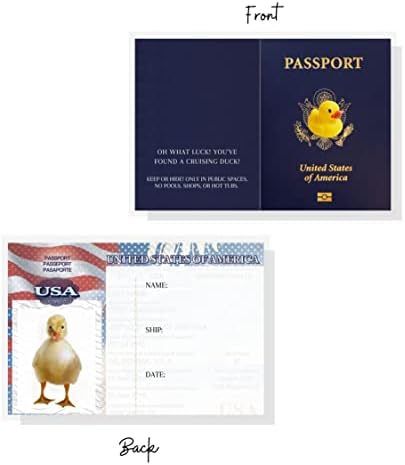 Виси етикет с паспорт Круиз патица за игра на круизен лайнер, Прикрепени към гумена плават патици | 30 бр. | Голям удар дупка