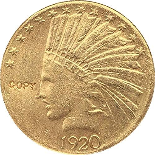 24-Килограммовая Златна монета на 1920-Те години на цена от 10 долара под формата на Индийската Половини на Дохода копие на Копие на Подарък
