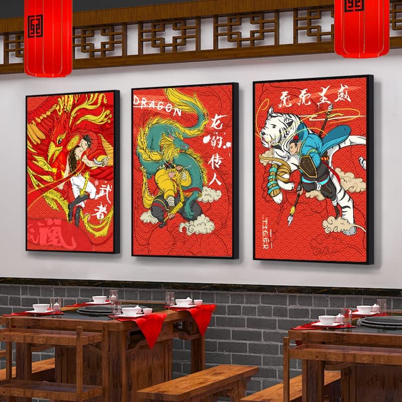 Национален прилив на декоративна живопис нов китайски лъв танцово стени на хотела декоративна живопис стени в ресторанта