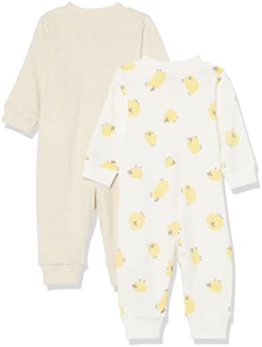 Памучни пижами Осведомен за новородени Унисекс, плътно Прилепнали към тялото, без крака, опаковка от 2 броя