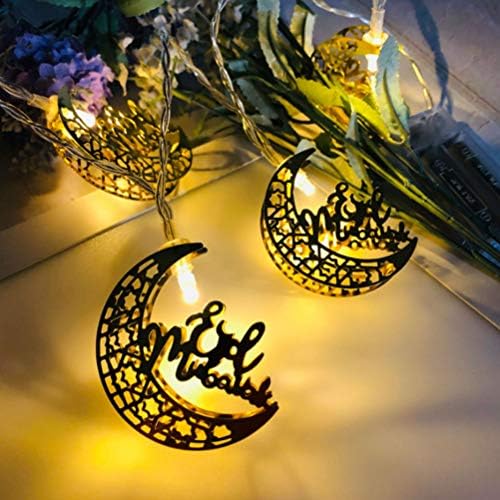 GUANGMING - 1 бр. Светодиодна венец Eid Ramadan с 10 лампи Премиум-клас, led венец с декоративни окачване, приятна градина Eid, партита, декорация