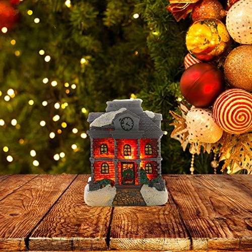 NUOBESTY Пълнители за Отглеждане на Коледна Селска Къща с led осветление Празнично Сграда на универсалния Магазин С Подсветка Коледни Фигурки