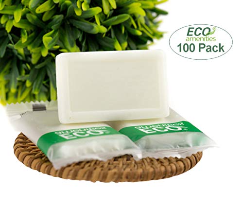 ЕКО-пособия (Комплект - Брусочное сапун Travel Size (100 опаковки) - Мини-сапун ястия, клинове хотелски сапуни, Тоалетни