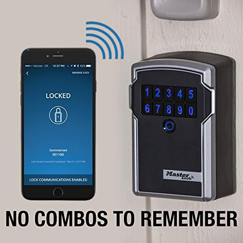 Блокиращите Master Lock, Електронен сейф за ключове на стената, Bluetooth приложение за iOS и Android и кодове на клавиатурата, 3-1