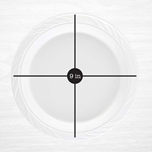 PLASTICPRO 400 Грама за Еднократна употреба 9-Инчов Бели Пластмасови места за хранене Плочи с голям размер