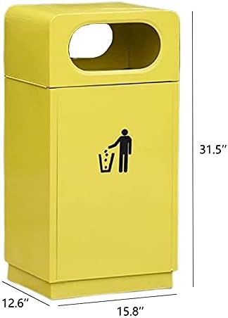Кофа за боклук от неръждаема Стомана QLIGHA Кошчето за боклук с капак 30Л (7,9 литра) с Квадратно Външно Кофа за Боклук, за да вътрешния