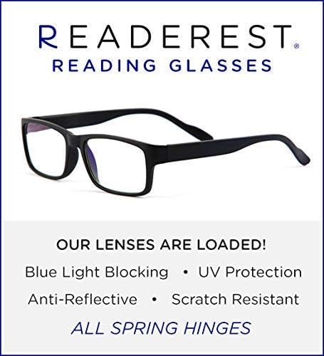 Очила за четене, блокер синя светлина (черни с увеличаване на 3,50 и черни, с увеличаването на 3,75), компютърни очила, модерен за