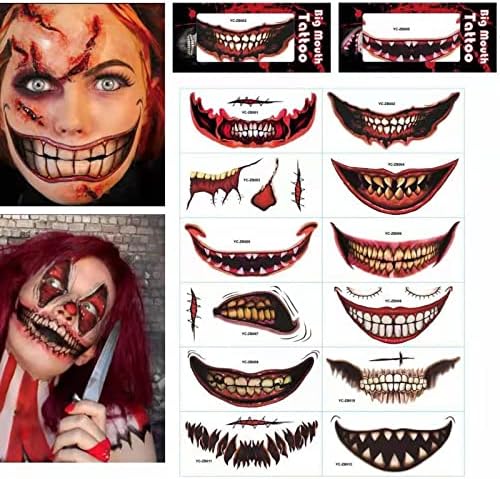 Украса за коледната елха на Хелоуин shitou, 24 бр., стикери за уста в стил на Ужасите за Хелоуин, Етикети за устни (червени, един размер)