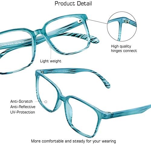 Слънчеви очила VisionGlobal син цвят за жени /мъже, които Правят напрежение в очите, Очила за четене през компютър, в стилна квадратна