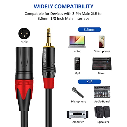Аудио кабел DREMAKE XLR Male-3,5 мм 3 метра, които не са симетрични 3,5 мм-3-Пинов XLR-Штекерный Микрофон, кабел, Конектор