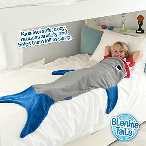 Blankie Опашките | Одеяло Акула опашка, Нов Двустранно одеяло от мека и уютен руно цвят Акула опашка, подходящ за машинно пране, подходящ