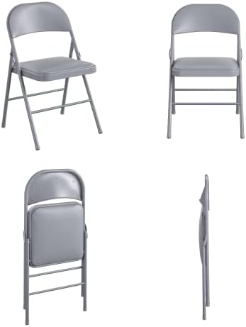 Сгъваеми столове от плат COSCO, черни (4 бр.)