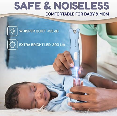 Детска акумулаторна Машинка за нокти - Детски нокторезачки Електрически с led подсветка за новородени, Бебета, деца, Деца - Комплект за