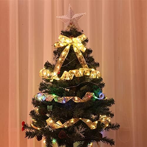 ACJRYO Коледно Дърво Лента за Украса на Коледни Лента Светлини (2x16,4 фута) 100 Led Светлини Приказни Светлини за Новогодишната