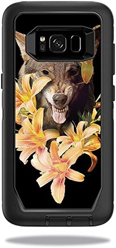 Кожата MightySkins е Съвместима с калъф OtterBox Defender Samsung Galaxy S8 - wolfish Flowers | Защитен, здрав и уникален винил калъф