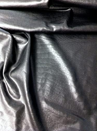 Матово черно фолио с тънък дизайн във формата на влечуги в черна еластична тъкан от полиестер и ликра