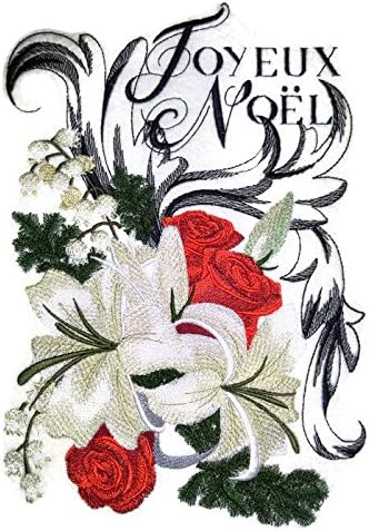 Бутик BeyondVision Merry Christmas [Joyeux Noel] Нашивка с бродерия желязо [6,89 * 9,83] [Произведено в САЩ]