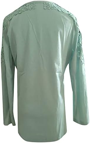 TWGONE Дамски Блузи Модни Възли на една Кука Дантелени Ръкави Елегантни Прилепнали Блузи Разтеглив Риза Блуза
