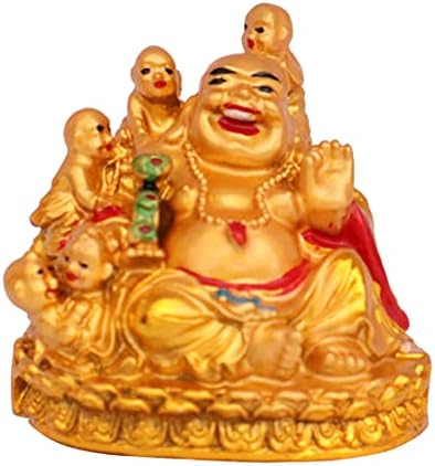 Покупателидуния Фън шуй в Профила на Буда с Пет Деца, за Богатство, Късмет, Успех, Щастие и Просперитет Декоративен Изложба