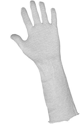 Глобалната Ръкавица L114 от памук Бяла, Лека Ръкавица Lisle Inspectors, Работна Дължина 14 см, за Мъже, Бяла (опаковка