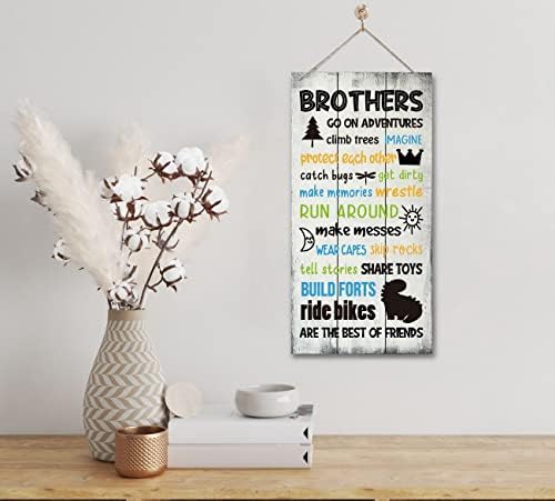 Декор Означения за дома Brothers Rules, Главата на приключения, Подвесная Дървена Табела За дома, Декорация от дърво в стая, за момчета,