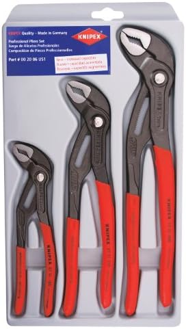 KNIPEX Tools 00 20 06 US2, Комплект Клещи, Гаечен ключ от 3 теми и инструменти - Набор от клещи Cobra от 3 теми (7, 10 и 12) (002006US1)