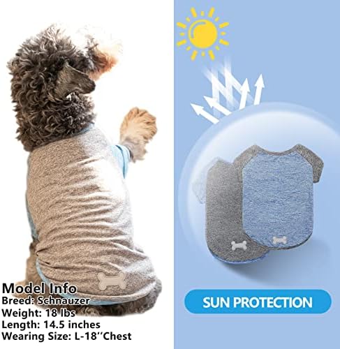 KYEESE 2 Опаковане на Ризи за кучета с Ръкав Raglan, на бързо съхнещи Леки Еластични Тениски за Кучета с Светоотражающей Етикет, Риза