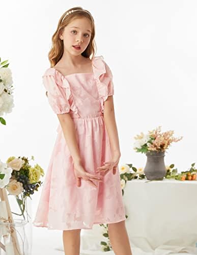 Ежедневна рокля на ГРЕЙС КАРИН за момичета, Лятна Рокля трапецовидна форма с къс ръкав на 5-12 години