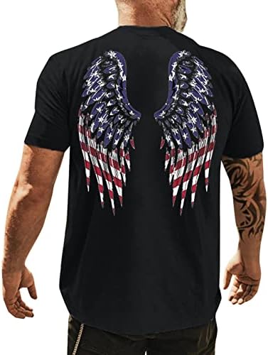 Мъжки ризи с къс ръкав Ден на Независимостта UBST, Летни тениски с принтом крило, Дебнещ Основни Ежедневни патриотични фланелки