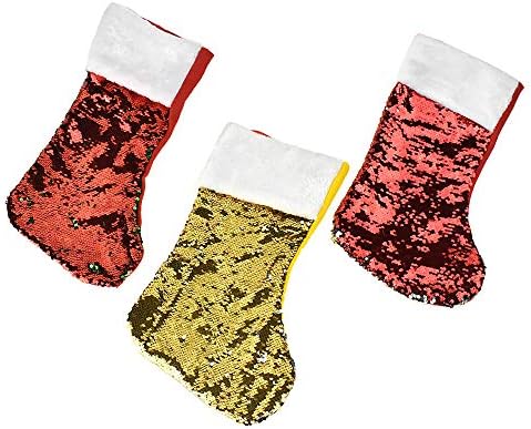 Коледни чорапи Homeford с двустранна пайети, 17 Инча, от 2 части