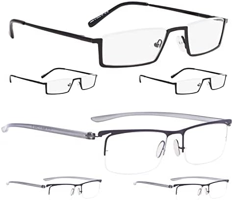 LUR 6 опаковки очила за четене в полукръгла рамка (общо 6 двойки ридеров + 4,00)