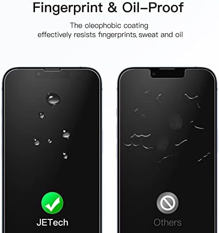 Защитно фолио JETech Full Coverage Screen Protector за iPhone 14 с диагонал на екрана 6,1 инча, фолио, изработени от закалено стъкло 9H,