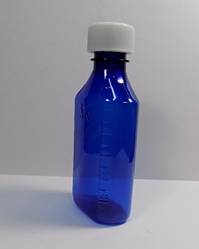 Степен Овални кобальтово-сини флаконите за лекарства RX по 4 грама с капаци-Опаковка от 100 броя-с Фармацевтично качество -