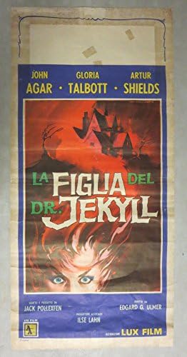 Дъщерята на д-р Джекила (1957) Италиански Локандина Плакат на филма 13x27 Хр Г. Ульмер Глория Тэлботт
