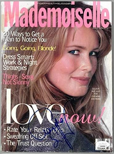 Клаудия Шифър е подписала Mademoiselle Full Magazine през март 1994 г. увреждане на корицата / завои - EE60262 (без етикет)